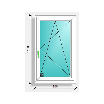 90x150 nyíló-bukó ablak Deceuninck Elegant 76