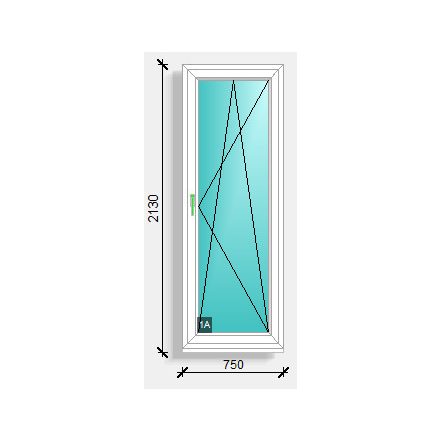 75x210  bukónyíló erkély ajtó  Deceuninck Elegant 76