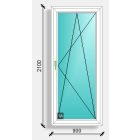 90x210  bukónyíló erkély ajtó  Deceuninck Elegant 76