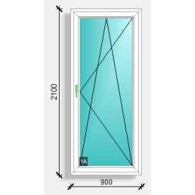 90x210  bukónyíló erkély ajtó  Deceuninck Elegant 76