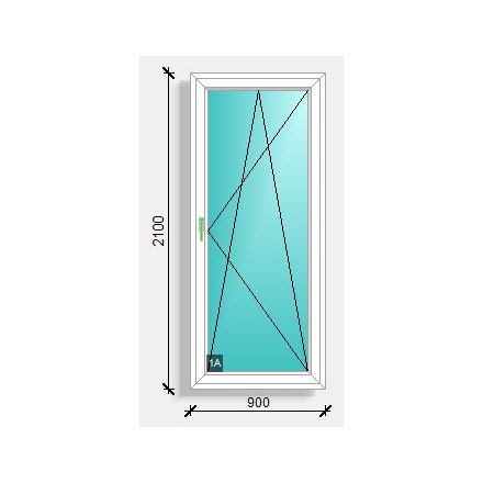 90x210  bukónyíló erkély ajtó  Deceuninck Elegant 76