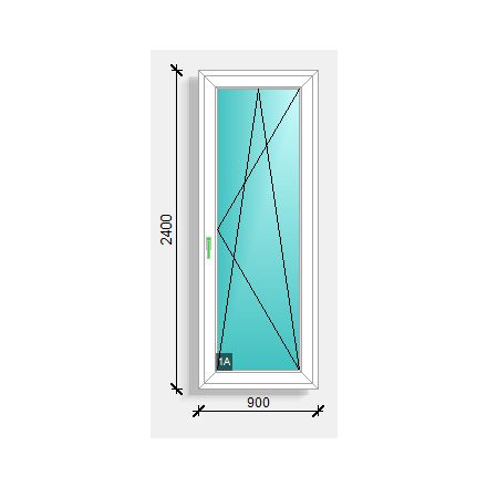 90x240  bukónyíló erkély ajtó  Deceuninck Elegant 76