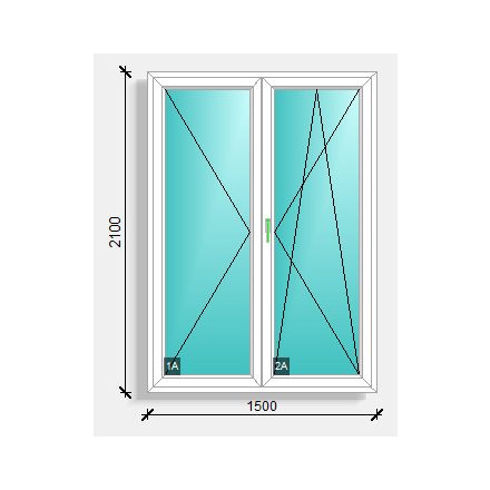 150x210  bukónyíló erkély ajtó  Deceuninck Elegant 76