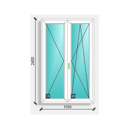 150x240  bukónyíló erkély ajtó  Deceuninck Elegant 76