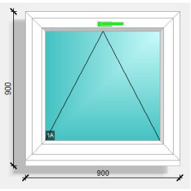90x90  bukó ablak Rehau synego 80