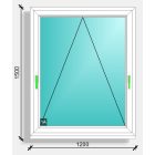 120x150  bukó ablak Rehau synego 80