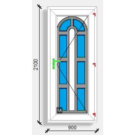   100x210 befelé nyíló üveges panelos bejárati ajtó Rehau Synego 80