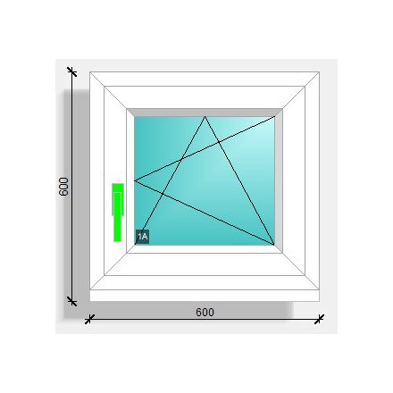 60x60 nyíló-bukó ablak Rehau synego 80