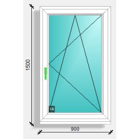 90x150 nyíló-bukó ablak Rehau synego 80