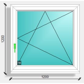 120x120 nyíló-bukó ablak Rehau Synego 80
