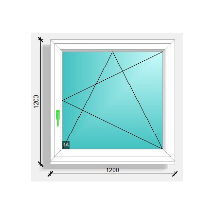 120x120 nyíló-bukó ablak Rehau Synego 80
