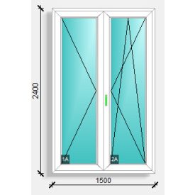 150x240  nyíló-bukó erkély ajtó Rehau synego 80