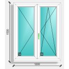 120x150  középen felnyíló nyíló nyíló-bukó ablak Rehau synego 80