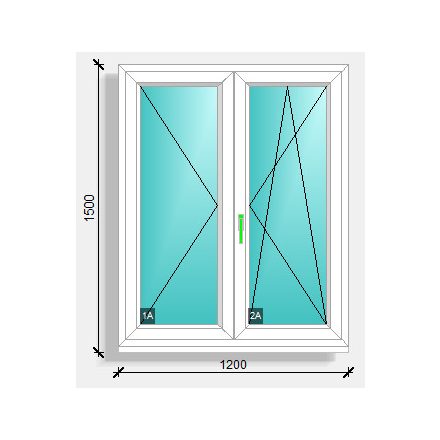 120x150  középen felnyíló nyíló nyíló-bukó ablak Rehau synego 80