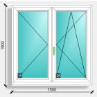 150x180  középen felnyíló nyíló nyíló-bukó ablak Rehau synego 80