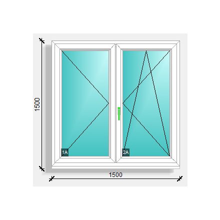 150x180  középen felnyíló nyíló nyíló-bukó ablak Rehau synego 80