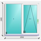 250x240 toló bukó erkély ajtó Rehau synego 80